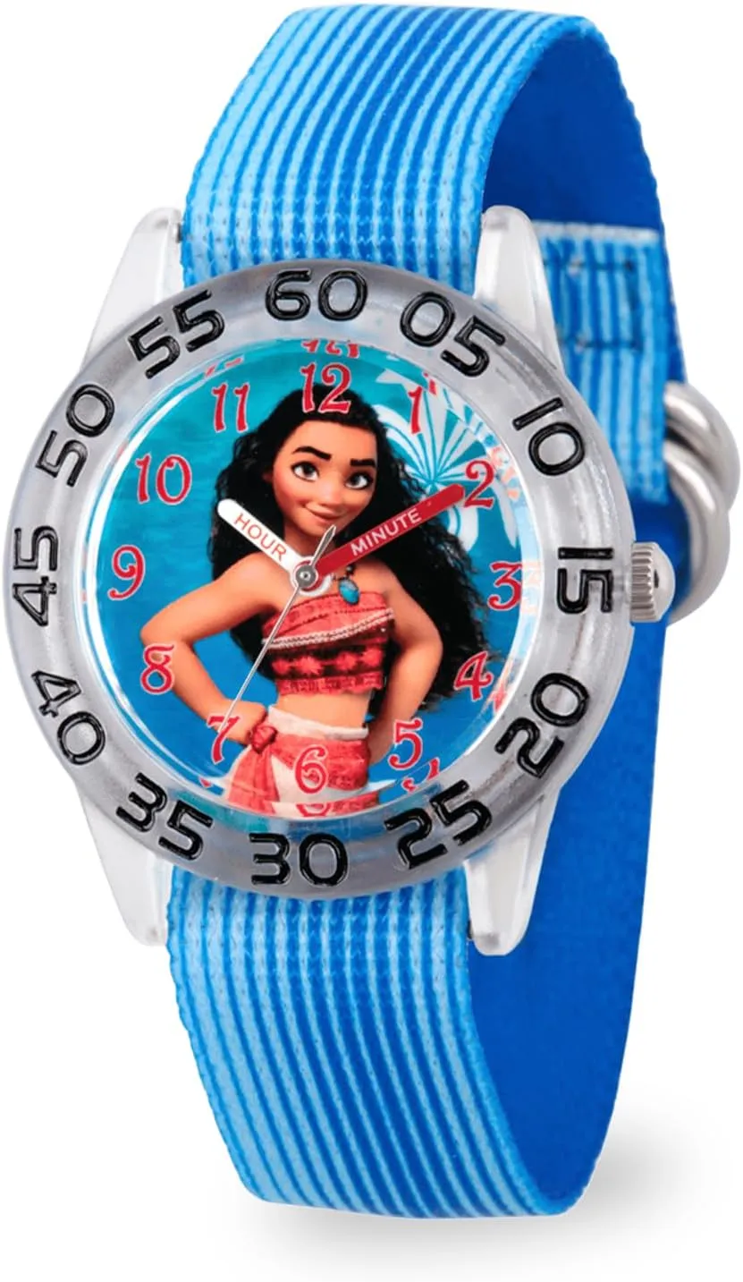 Time Teacher Analog Quartz Nylon Strap primal soon report substantive pantomime suitably Watch Disney Moana Kids' Plastic 