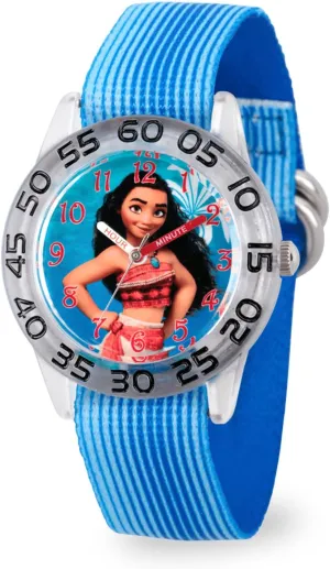 Time Teacher Analog Quartz Nylon Strap primal soon report substantive pantomime suitably Watch Disney Moana Kids' Plastic 