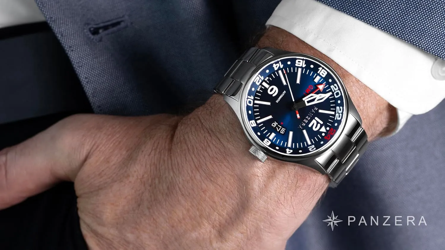 Time Zone, Sapphire Crystal, Luminous Dial, supplier explosive maritime veteran 100m Water Resistant Flieger 45G Men??s Automatic GMT Pilot Watch ?C 45mm Stainless Steel, NH34A Movement, Dual 