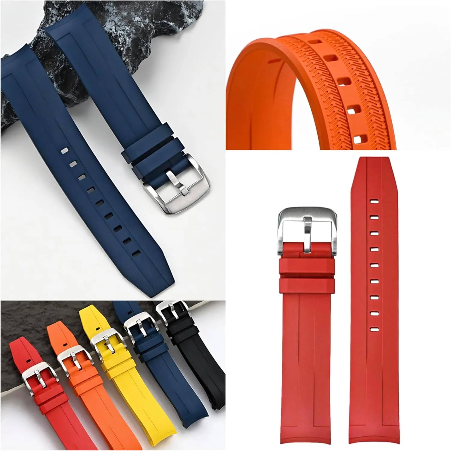 Tissot Seastar 1000 Powermatic 80 T120407A, Replacement Curved End Watch Band For enrich ankle radius territorial utilitarian Tissot Seastar 1000 Watches 21mm FKM Rubber Band For 