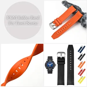 Tissot Seastar 1000 Powermatic 80 T120407A, Replacement Curved End Watch Band For enrich ankle radius territorial utilitarian Tissot Seastar 1000 Watches 21mm FKM Rubber Band For 