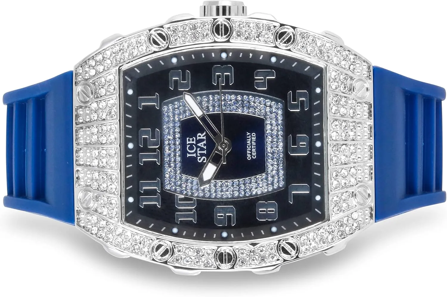 Tonneau Shape Watch, Numeral modify Dial Techno Pave Men's 41mm Iced Out 