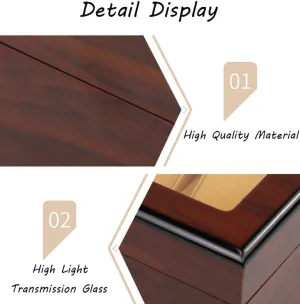 Top Wooden Jewelry Display Collection Storage wit Case Wristwatches Bracelet Showcase Organizer Travel Large 20 Slot Wood Watch Box with Glass 