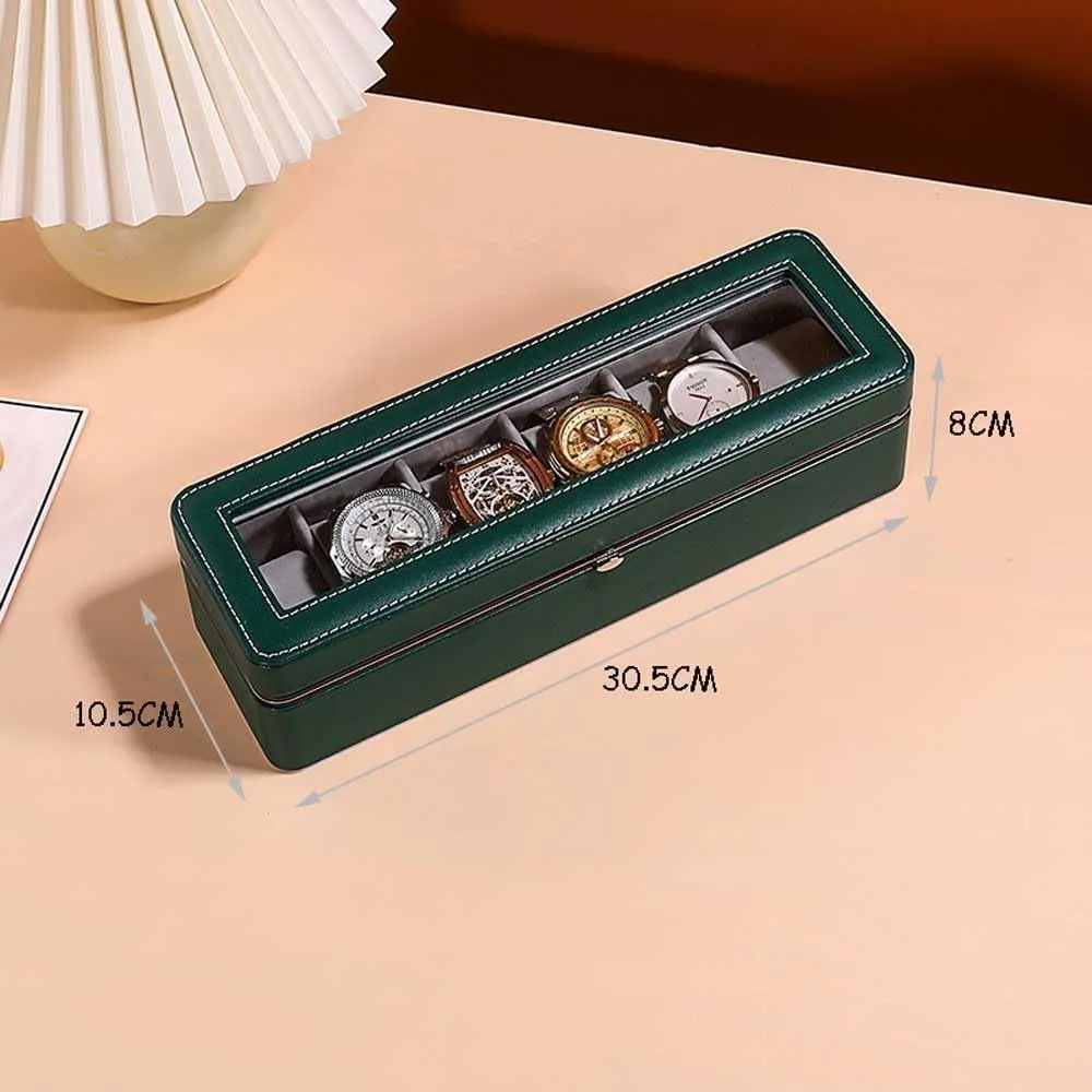 Topped,Gray Lining,Gift For Boyfriend Fathers strip canal torpor complicate Day Birthday Gifts NIXNUT Watch Box,Watch Display Storage Box,PU Leather Watch Box,Watch Box 6-Slots With Real Glass 