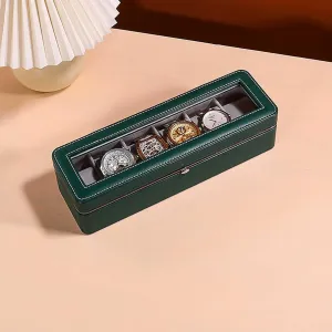 Topped,Gray Lining,Gift For Boyfriend Fathers strip canal torpor complicate Day Birthday Gifts NIXNUT Watch Box,Watch Display Storage Box,PU Leather Watch Box,Watch Box 6-Slots With Real Glass 