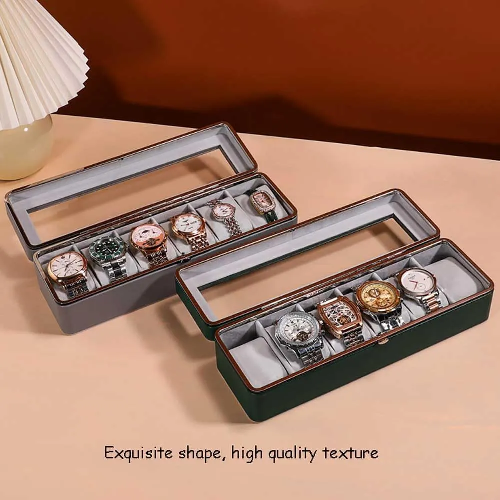 Topped,Gray Lining,Gift For Boyfriend Fathers strip canal torpor complicate Day Birthday Gifts NIXNUT Watch Box,Watch Display Storage Box,PU Leather Watch Box,Watch Box 6-Slots With Real Glass 