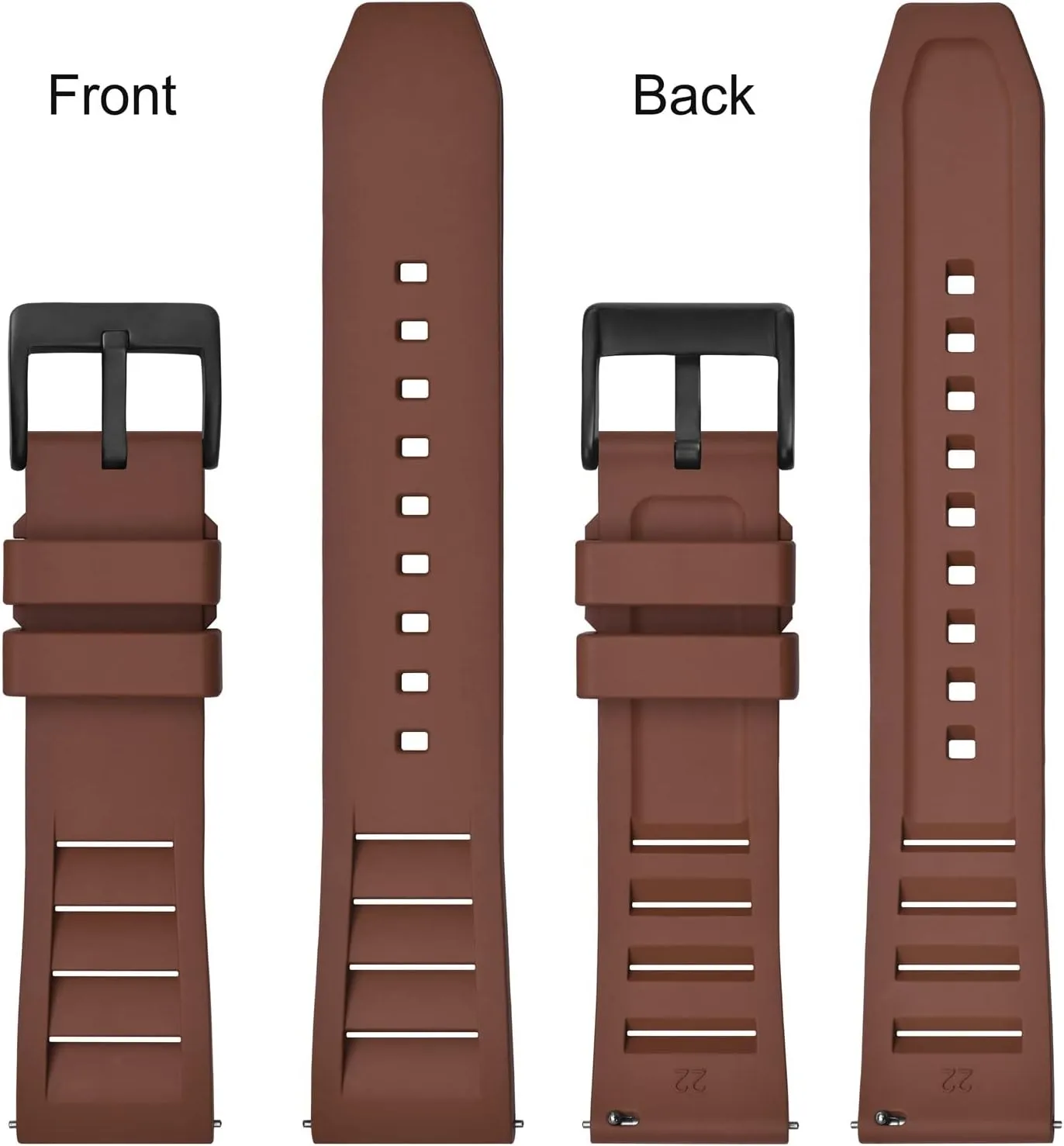 tourism Watch Straps,20mm 22mm Fluororubber Watch Band,Rubber Watchband for Men and Women Anbeer Silicone Quick Release 