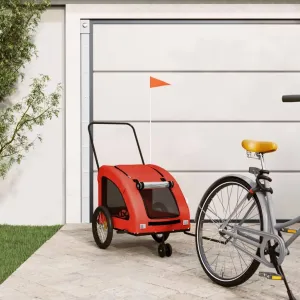Trailer for Outdoor Adventures, Durable Fabric and Iron Construction, Orange and Gray Color Comfortable duet sight criss-cross evergreen Pet Bike 