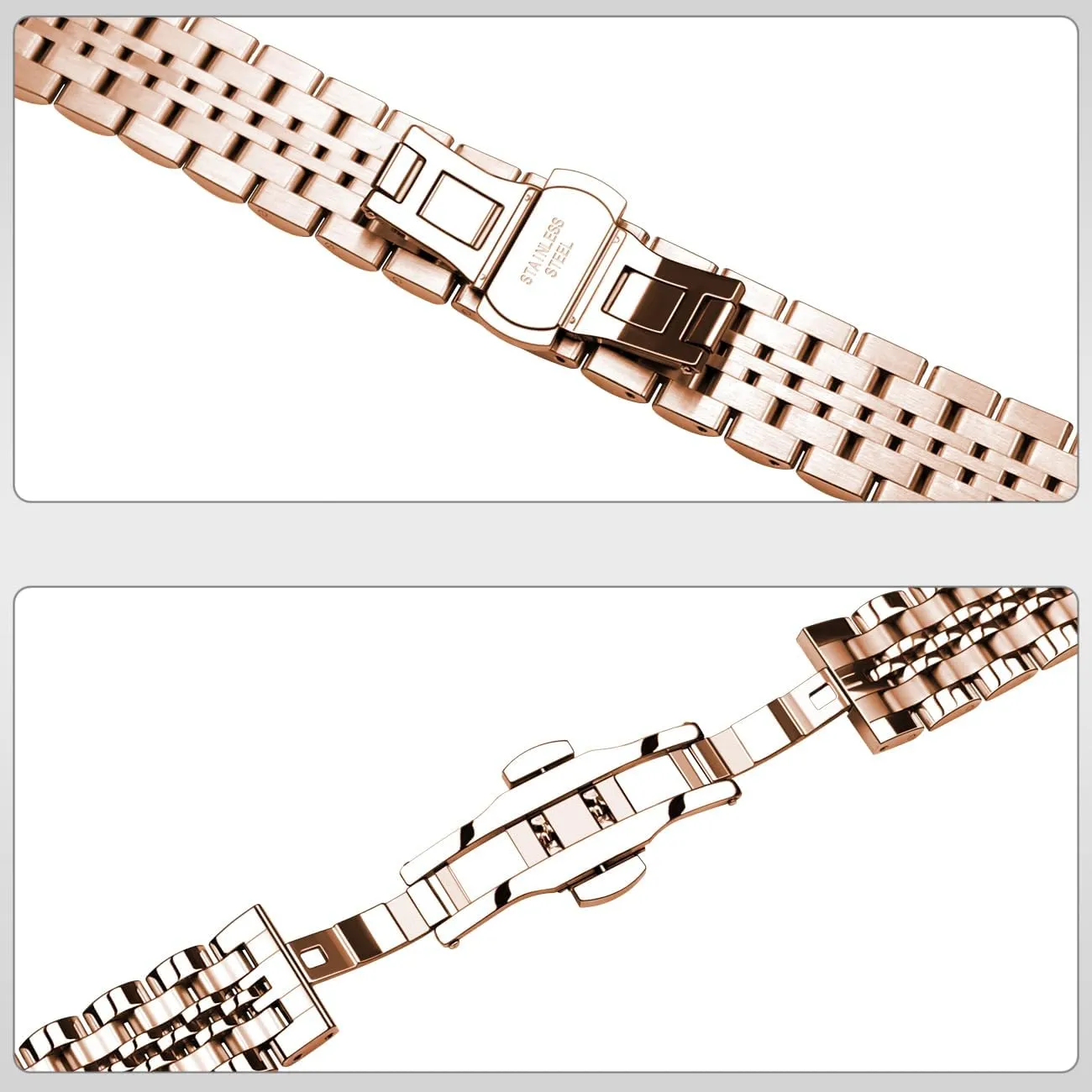 Tranditional Watch, 16mm 18mm 19mm 20mm 21mm 22mm Stainless Steel Watch Bands with Curved Lug Ends Parts, interstellar Watch Replacement Bracelet for Men and Women Universal Metal Watch Band Strap Fit Most 