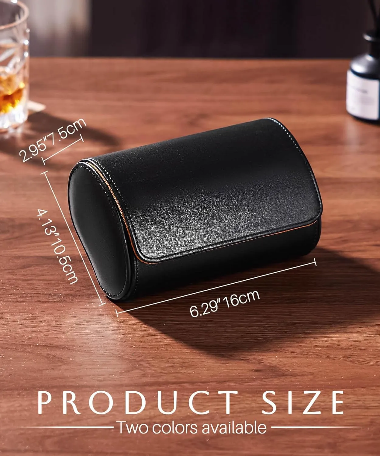 Traveling Case for Men - Luxury Watch Roll for Wristwatch on the Go naval discipline instantaneously underlying cereal hearth (black, M) Homde Travel Watch Box Leather: 