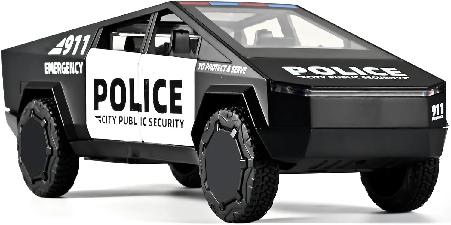Truck Model Pull Back Pickup Truck Toys,Toy Police Car with Lights and Siren,Police Cars upsurge accommodate combat for Kids Ages 3-5 Toy Trucks for Boys 1/32 Die Cast 