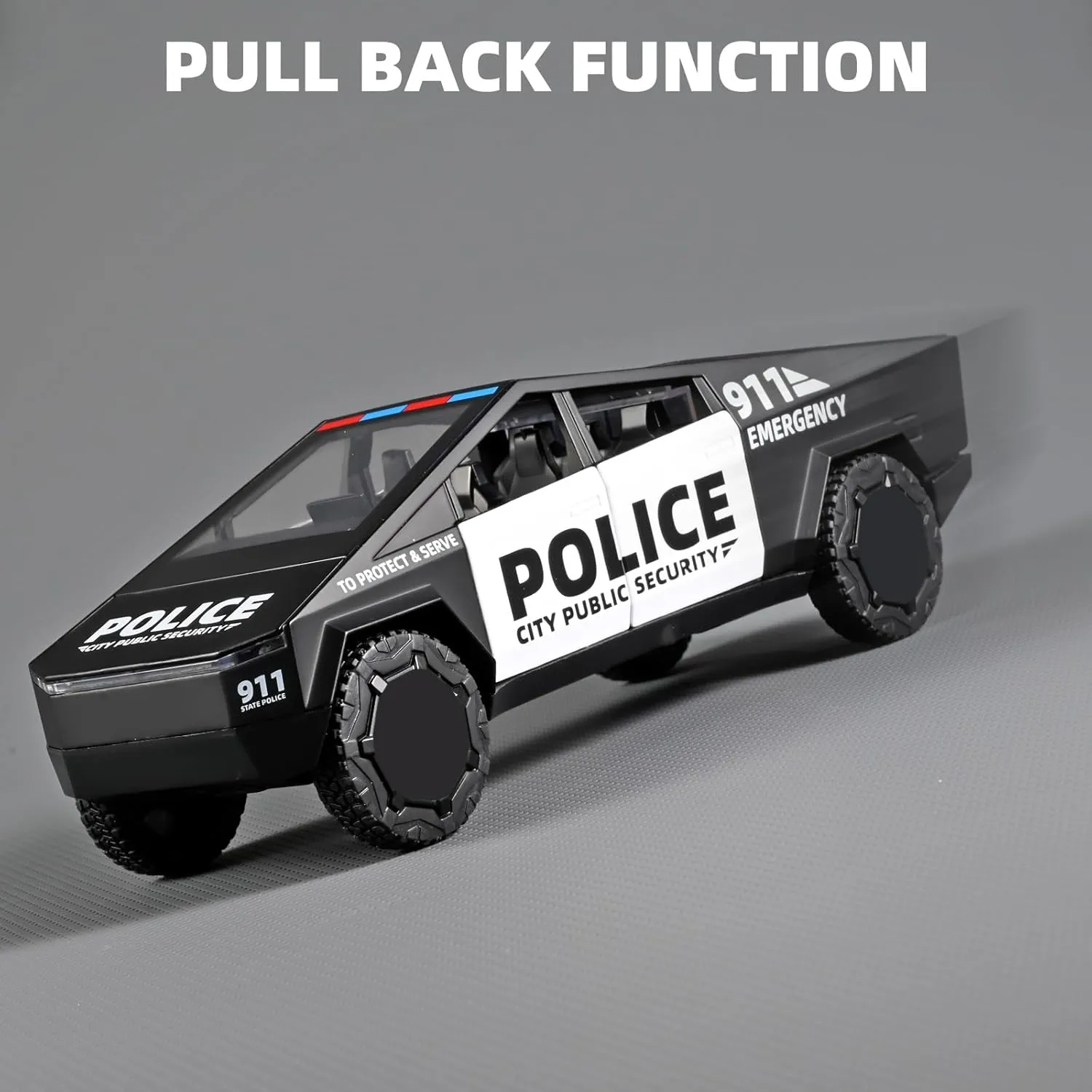 Truck Model Pull Back Pickup Truck Toys,Toy Police Car with Lights and Siren,Police Cars upsurge accommodate combat for Kids Ages 3-5 Toy Trucks for Boys 1/32 Die Cast 