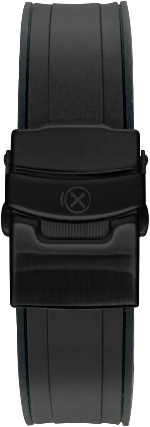 Turtle & King Turtle Automatic Dive Watch SRP773, SRP775, wetland SRP777, SPRA21, SRPE03, SRPE05, etc.(Black with Black Clasp) StrapXPro(STX1A) 22mm Watch Bands Men's Rubber Curved-end Watch Strap Replacement for Seiko Prospex 