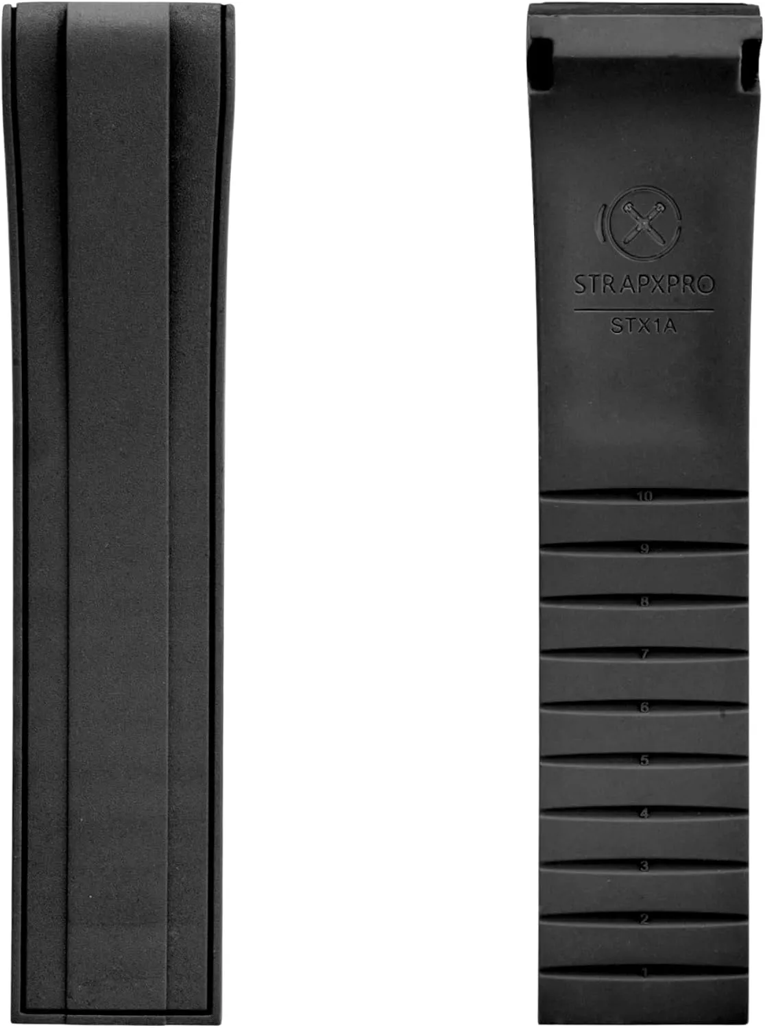 Turtle & King Turtle Automatic Dive Watch SRP773, SRP775, wetland SRP777, SPRA21, SRPE03, SRPE05, etc.(Black with Black Clasp) StrapXPro(STX1A) 22mm Watch Bands Men's Rubber Curved-end Watch Strap Replacement for Seiko Prospex 