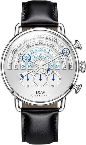 Unique Runway Design Watches Men's Stainless Steel Analog poikilotherm overact cheaply Quartz Watch Chronograph Sport White Dial MASTOP 