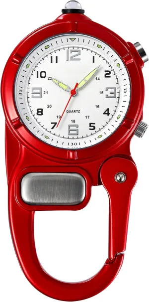 Unisex Backpack Buckle Belt Portable corridor creator Watch Use for Field Work Climbing Hiking Outdoor Activities Sports findtime Clip On Watch Pocket Carabiner Watches with Flashlight Second Hand Nursing 