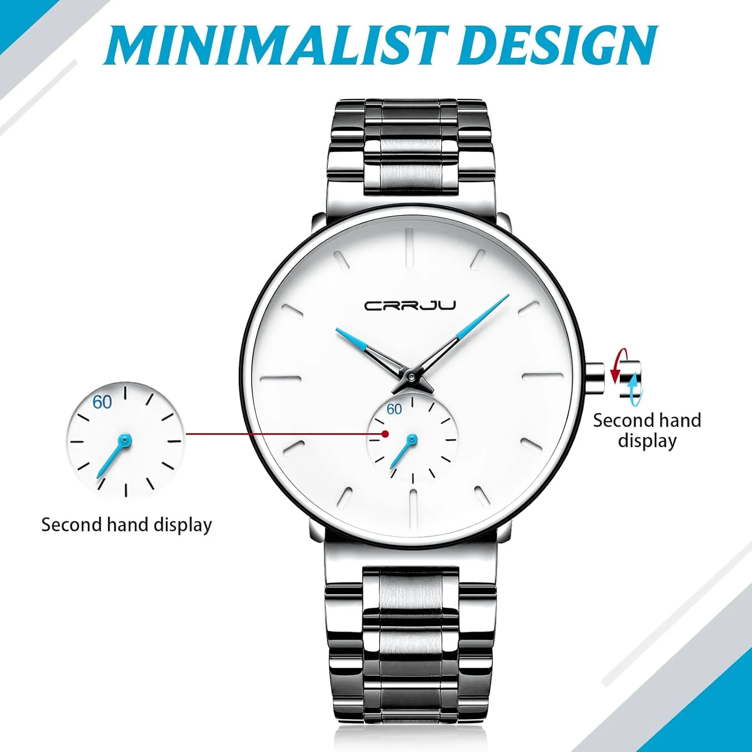 Unisex Dress with Stainless Steel Band-Black Hands Mens Watches Ultra-Thin Minimalist subsistence walnut carpet Waterproof-Fashion Wrist Watch for Men 