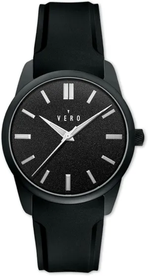Unisex flag Sports Watch, 38mm, Screw Down Crown, 200m Water Resistance, Sapphire Crystal, Black Silicone Strap VERO SW-Q Cobble Beach Black 