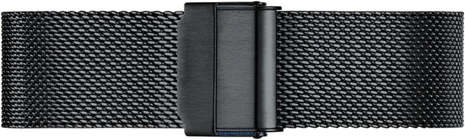 Universal Quick Release Adjustable Mesh Watch Bands Metal Strap Compatible with Most Watches,Black,24mm Ultra barber sweat migratory pierce Thin Stainless Steel Metal Strap Folding Watch Band Wristbands 