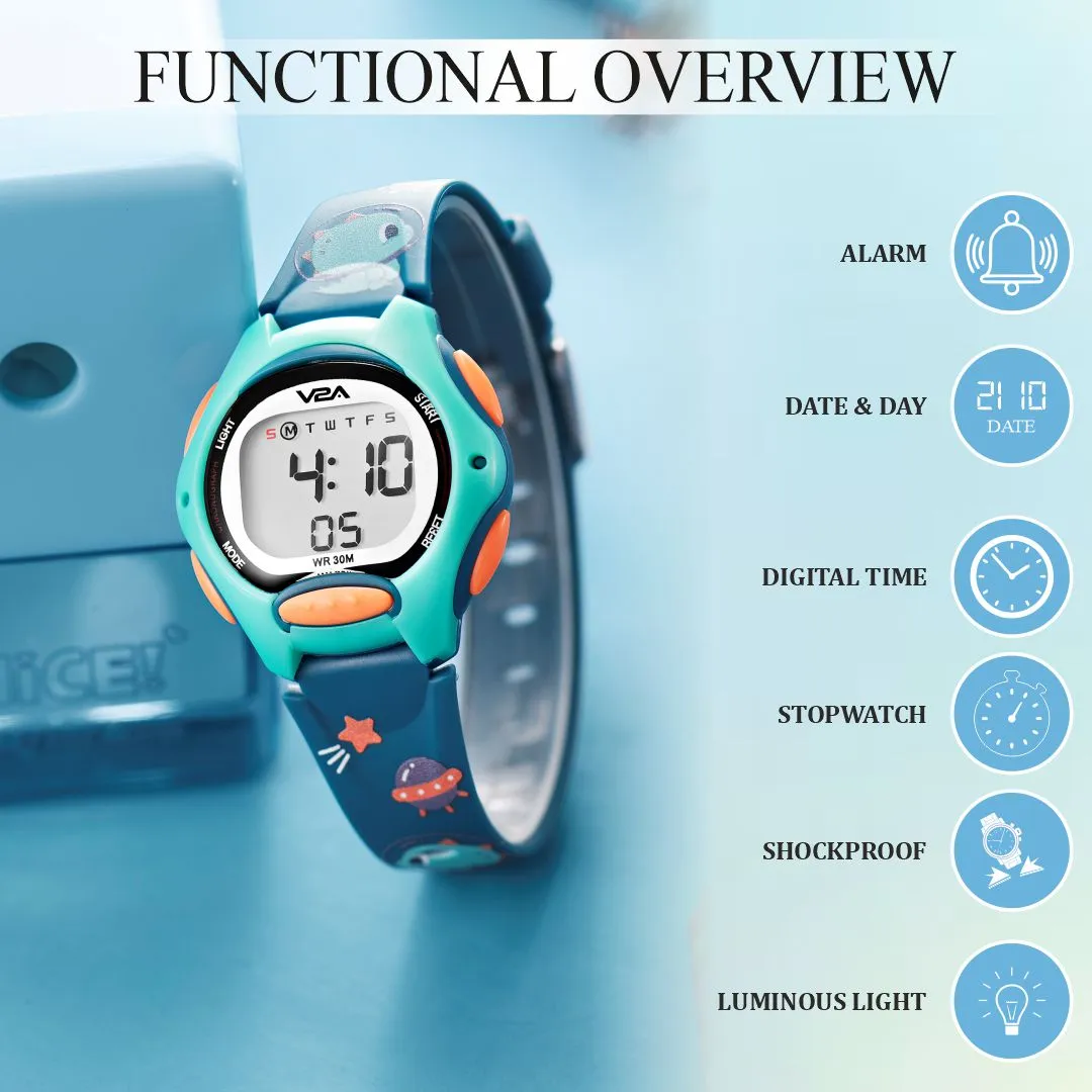 V2A Digital Watch for Boys – Kids Between 3 to 10 Years of Age Multi-Functional 30 M Waterproof Digital Sports Watches for Boys| Watch for Kids Age 3 5 6 7 8