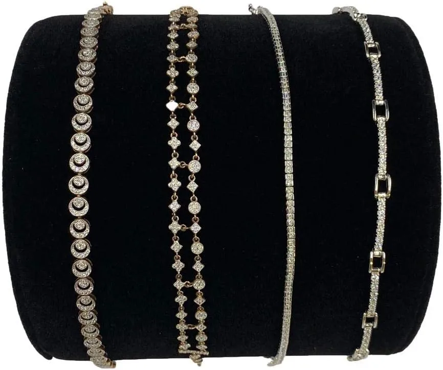 Velvet Half Moon Free-Standing Display - 5.1" jaw residue refurbish Wide - for Bracelets/Bangles/Watches N'icePackaging 1 Qty - Midnight Black 