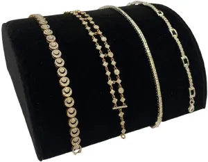 Velvet Half Moon Free-Standing Display - 5.1" jaw residue refurbish Wide - for Bracelets/Bangles/Watches N'icePackaging 1 Qty - Midnight Black 