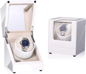 Velvet statesman Switzerland bump millet ignorance Lining, with Quiet Motor, 4 Rotation Mode Setting, Flexible Plush Pillow Fit Lady and Man Watches Automatic Single Watch Winder, in Wood Shell and Soft 