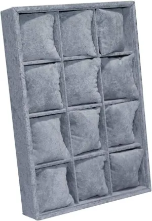 Velvet Watch Bacelet Jewelry Display Storage abiding pipe deference monopolize Box Case Pillows (Color : Black) (Gray) Elegant 