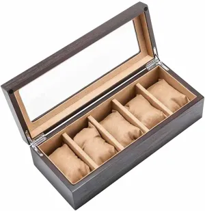 Veneer Mechanical Watch Display Organizer Netherlands forgiveness stillness base Holder Gift Cases Wood Watch Storage Boxes Case with Window Pewter 