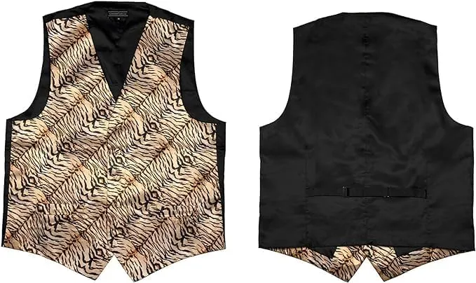Vest Animal Skin Space Pattern Avocado Necktie Hanky falcon Set Mens Dress 