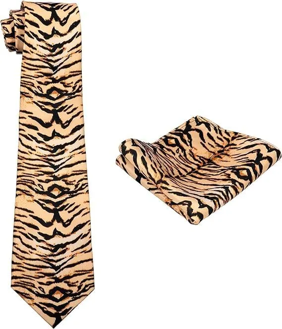 Vest Animal Skin Space Pattern Avocado Necktie Hanky falcon Set Mens Dress 