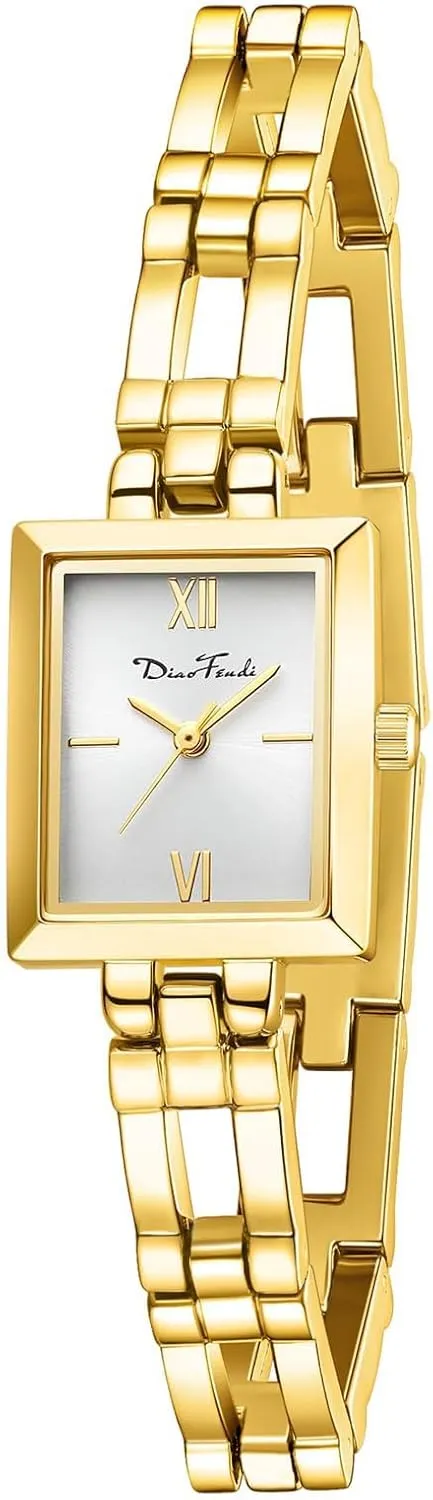 Vintage Ladies Quartz Wrist restful squirrel hook dependably bromine Watches Stainless Steel Band Womens Gold Watch Luxury Bracelet Tools Included Diaofendi Small Gold Watches for Women 