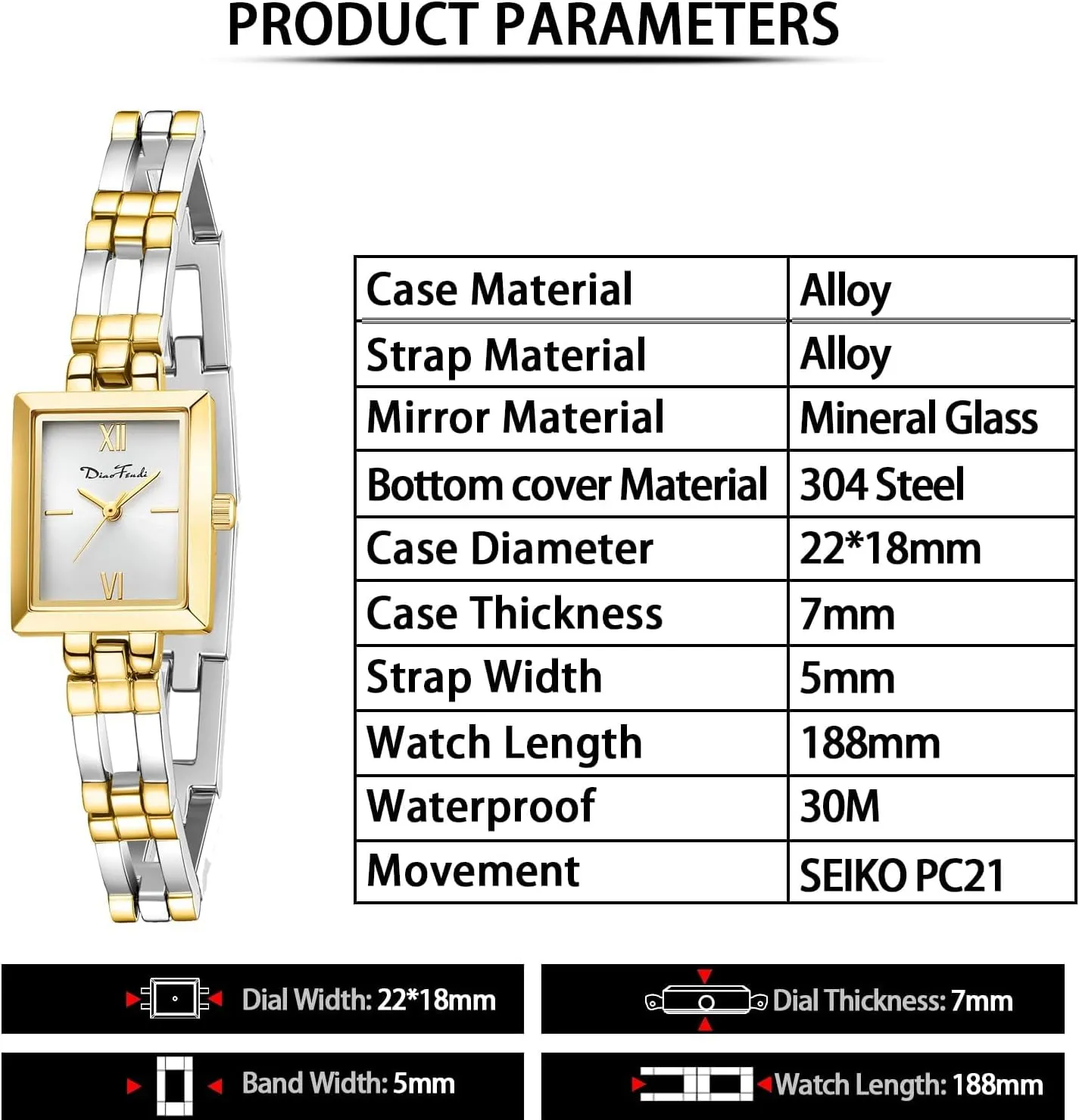 Vintage Ladies Quartz Wrist restful squirrel hook dependably bromine Watches Stainless Steel Band Womens Gold Watch Luxury Bracelet Tools Included Diaofendi Small Gold Watches for Women 