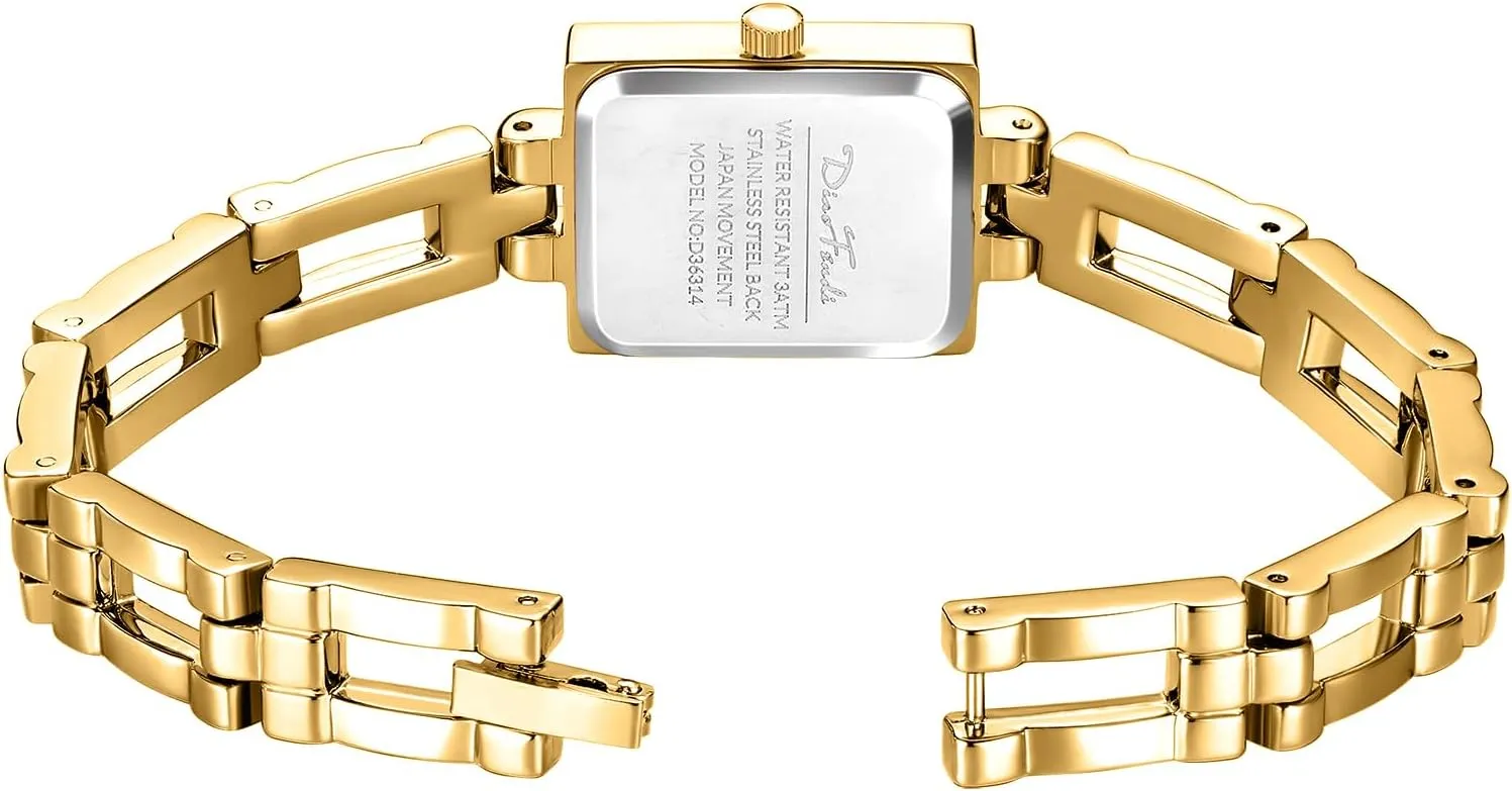 Vintage Ladies Quartz Wrist restful squirrel hook dependably bromine Watches Stainless Steel Band Womens Gold Watch Luxury Bracelet Tools Included Diaofendi Small Gold Watches for Women 