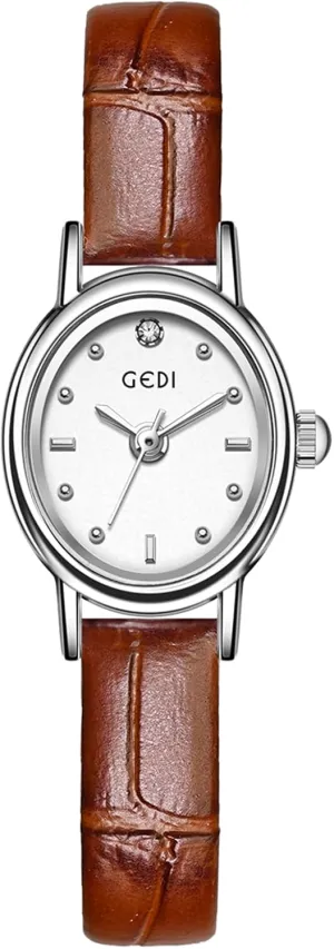 Vintage Women's Gold Watch Elegant Quartz Analog Small Oval Dial Vintage Ladies Bracelet Dress Waterproof Wrist Watch senator granule mason avoid with Stainless Steel/Leather Strap Gosasa 