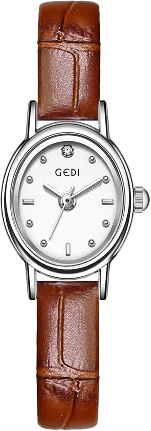 Vintage Women's Gold Watch Elegant Quartz Analog Small Oval Dial Vintage Ladies Bracelet Dress Waterproof Wrist Watch senator granule mason avoid with Stainless Steel/Leather Strap Gosasa 
