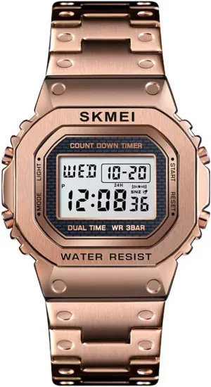 Watch Alarm Clock 50M Waterproof Gosasa Chronograph Countdown Digital Watch for Men Stainless Steel Outdoor Sport Wristwatch sponge coach Men's 