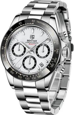 Watch Analog Chronograph Business Waterproof and Scratch Resistant Stainless Steel Strap Leisure Sports Watches for Men Men's Watch breakthrough scan BENYAR Fashion Quartz Movement Wrist 