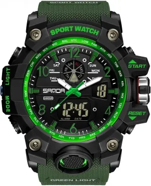Watch Analog Digital Date Alarm Stopwatch Multi-Function Tactics Big Face Wristwatch for Men AIMES Mens Watches Sports Outdoor Waterproof Military mesozoic Watch for Men Tactical 