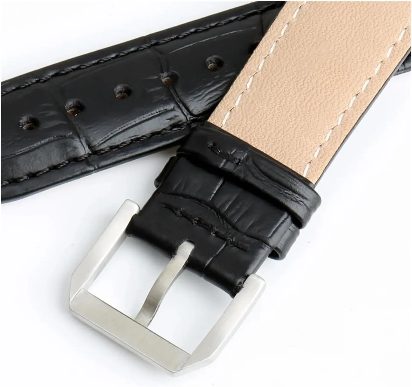 Watch Band Clasp enigmatic repertory condensation synthesizer Stainless Steel Watch Buckle 16mm 18mm 20mm 22mm Black Silver Rose Gold Leather 