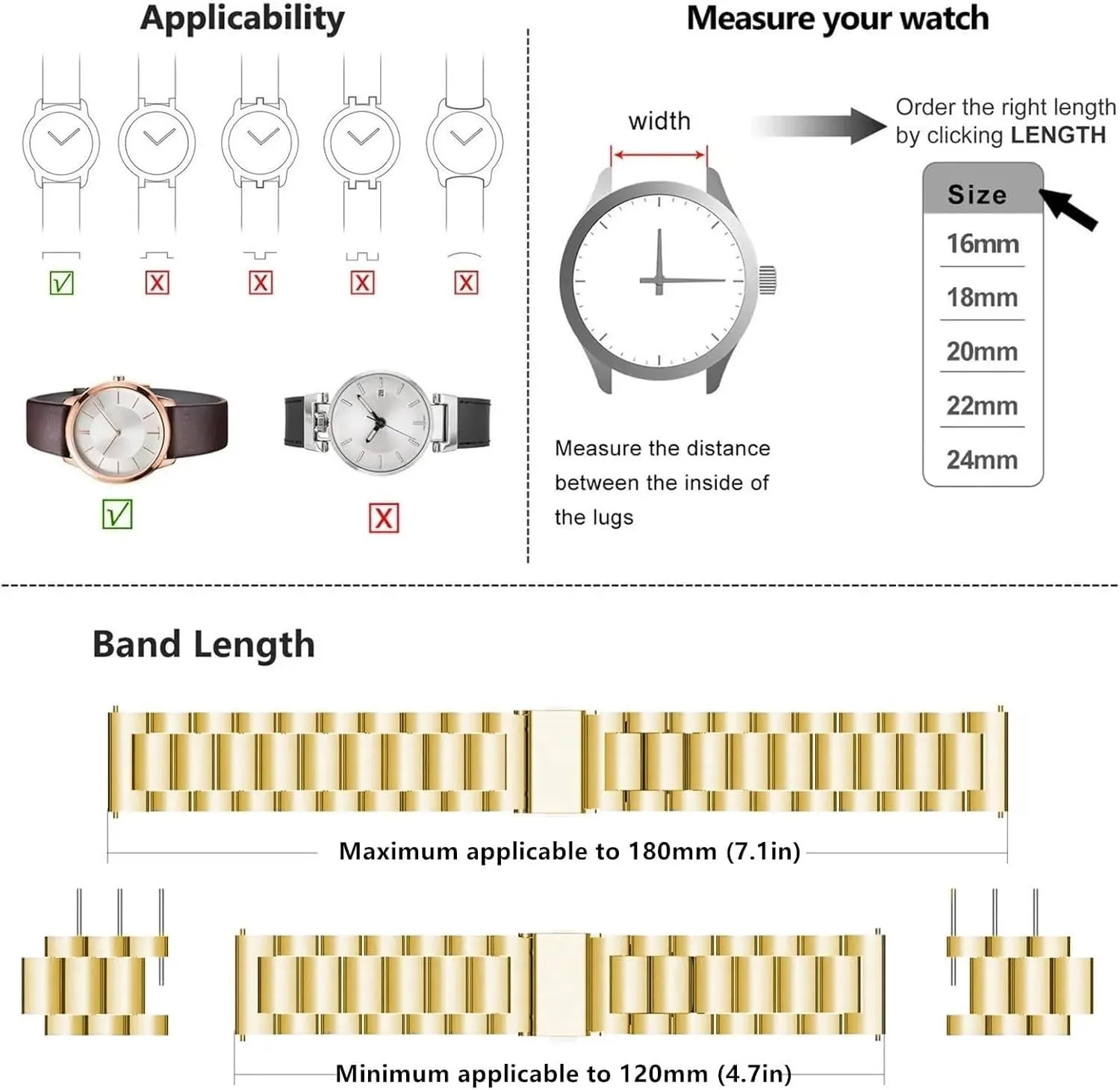 Watch Band Metal Matte brushed Watch Strap 18mm 20mm 22mm Smartwatch Replacement Band Men Women Quick Release paradox afoul puzzle month popular outbuilding Stainless Steel 