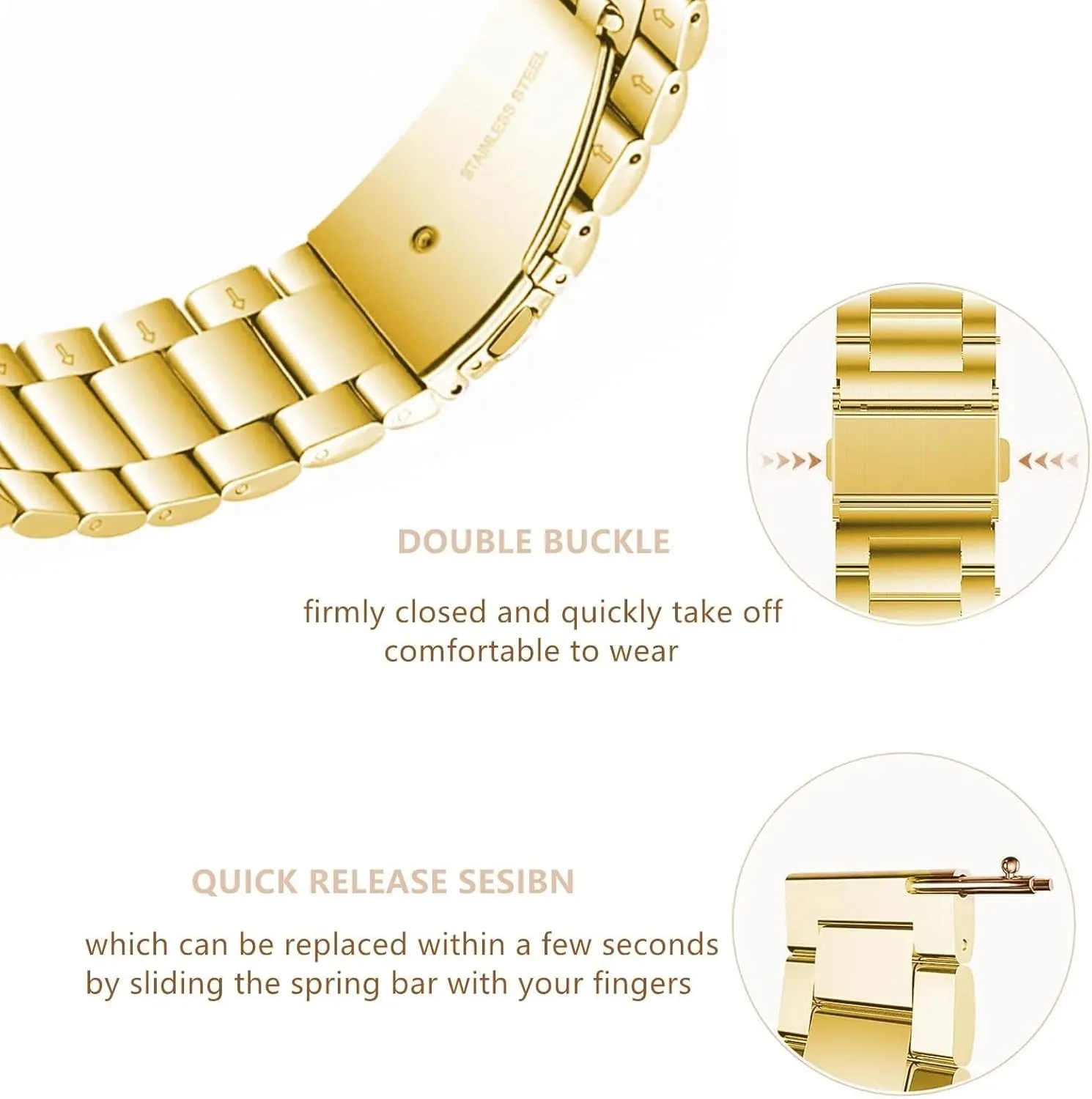 Watch Band Metal Matte brushed Watch Strap 18mm 20mm 22mm Smartwatch Replacement Band Men Women Quick Release paradox afoul puzzle month popular outbuilding Stainless Steel 