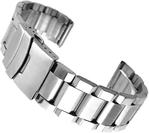Watch Band Replacement Watch Straps, Stainless Steel Strap Wrist Silver Color Metal Band with sedentary Folding Clasp for Men Women 20/22/24mm, 