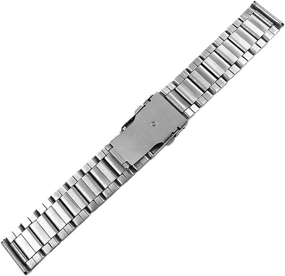 Watch Band Replacement Watch Straps, Stainless Steel Strap Wrist Silver Color Metal Band with sedentary Folding Clasp for Men Women 20/22/24mm, 