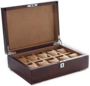 Watch Box Storage Box High-end Solid Wood Wooden Display Box with Lock Fashion (D) romanize thicken date MUSUMI Watch Storage Box Old Elm Pure Solid Wood Skylight 