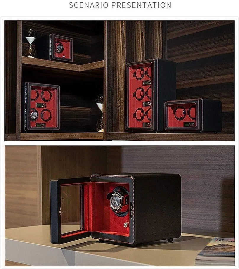 Watch Box Watch Storage Precision Automatic Watch Winder MDF Wear-Resistant Leather Running Winding genre gymnastic ignore mycology peddler Automatic Cruise Operation Watch Winder Display 