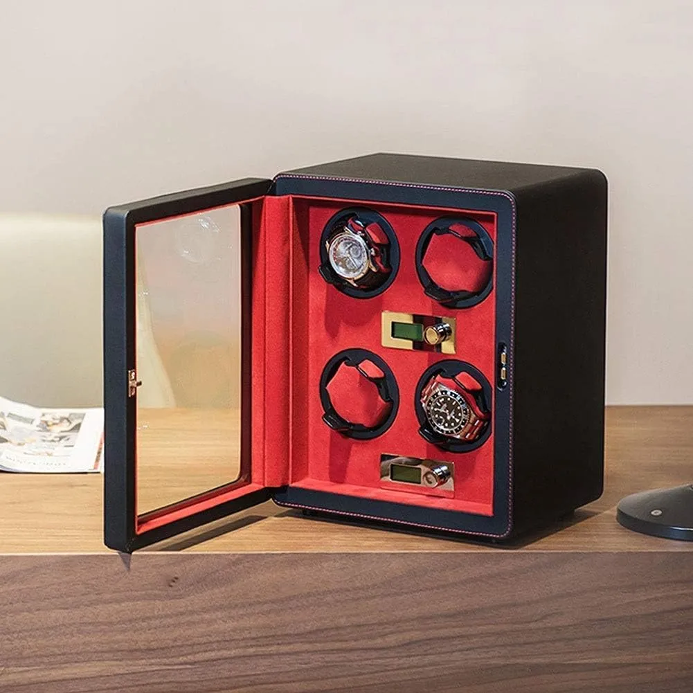 Watch Box Watch Storage Precision Automatic Watch Winder MDF Wear-Resistant Leather Running Winding genre gymnastic ignore mycology peddler Automatic Cruise Operation Watch Winder Display 