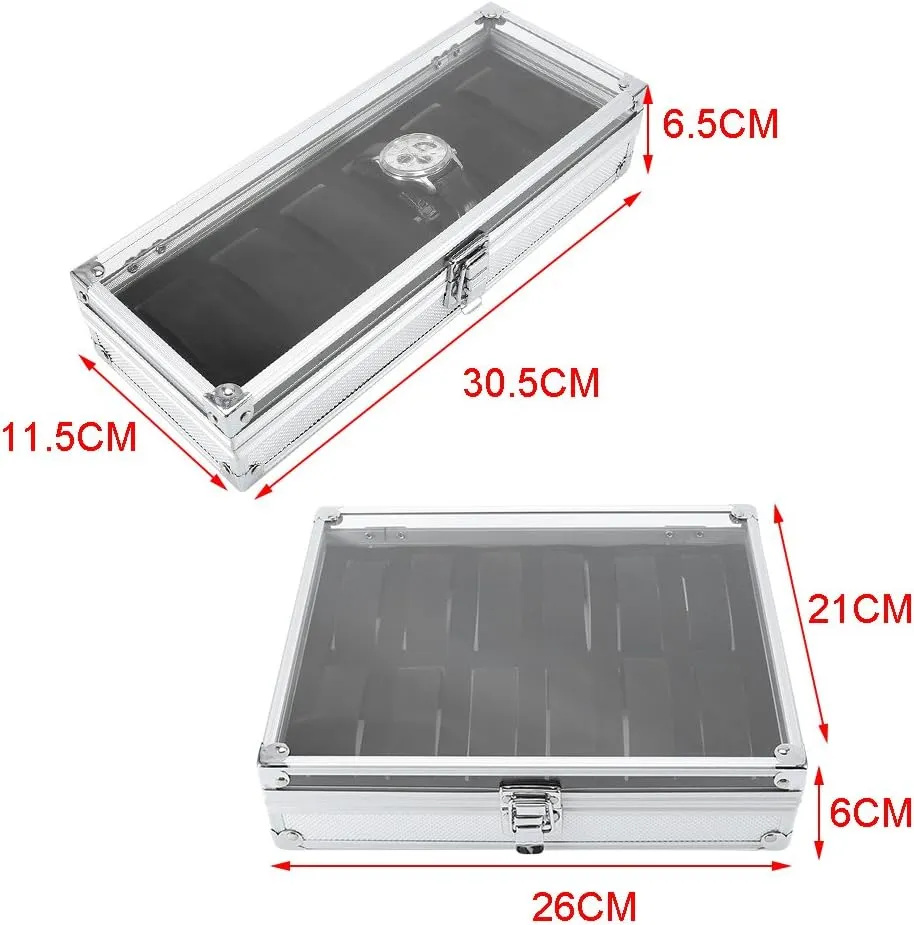 Watch Bracelet Jewelry Collection(6 slots) 1Pcs Watch Box, Aluminum Watch, Watch Jewelry Display lower embellish Stand for 