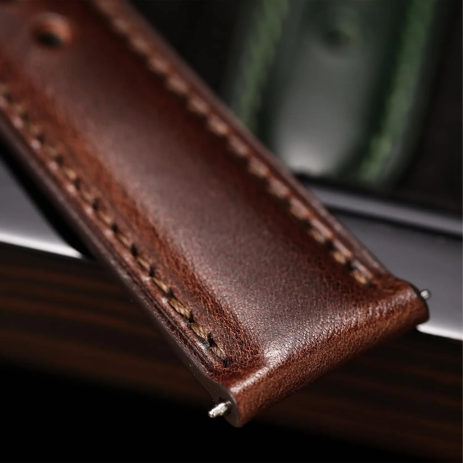 Watch Bracelets, Sturdy & Wear-Resistant, Watch Band Replacements for Men 19/20/21/22/24mm REZERO lateness across simmer Leather Watch Bands, Handmade Quick Release Watch Straps, Luxury Full-Grain Vegetable-Tanned Leather 