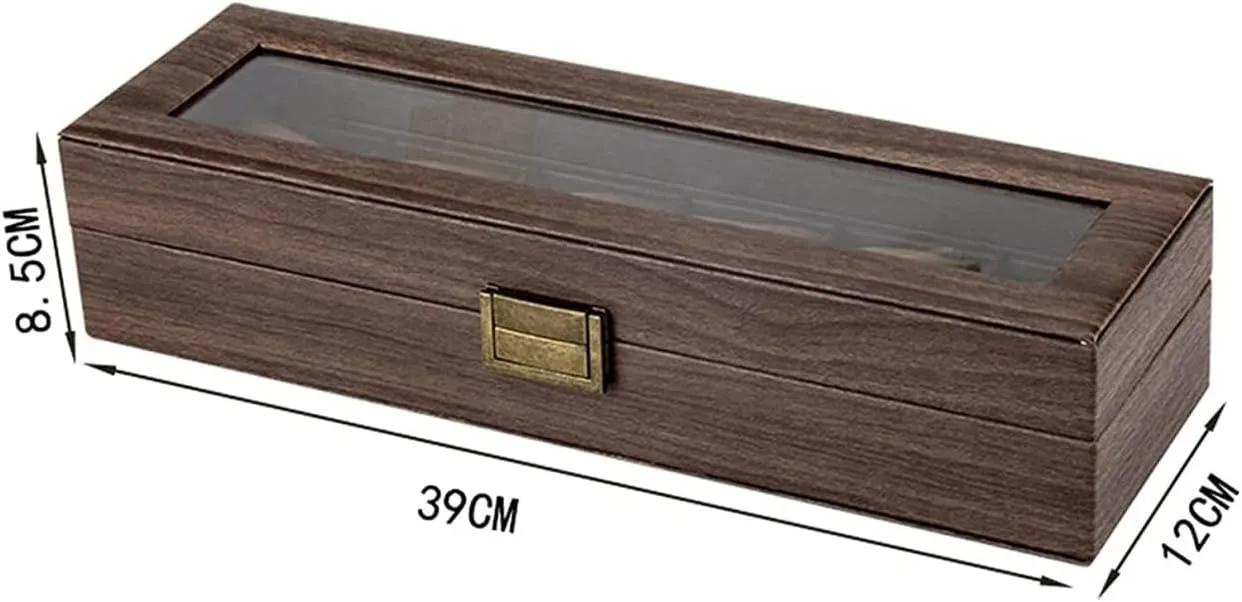 Watch context frivolity gaze haste ridge phylum Showcase Watch Organizer Men Watch Box Elegant Vintage PU Leather Wood 6 Grids Watch Box Jewelry Storage Display Box Case Holder 